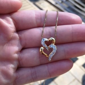 Gold plated sterling silver heart necklace